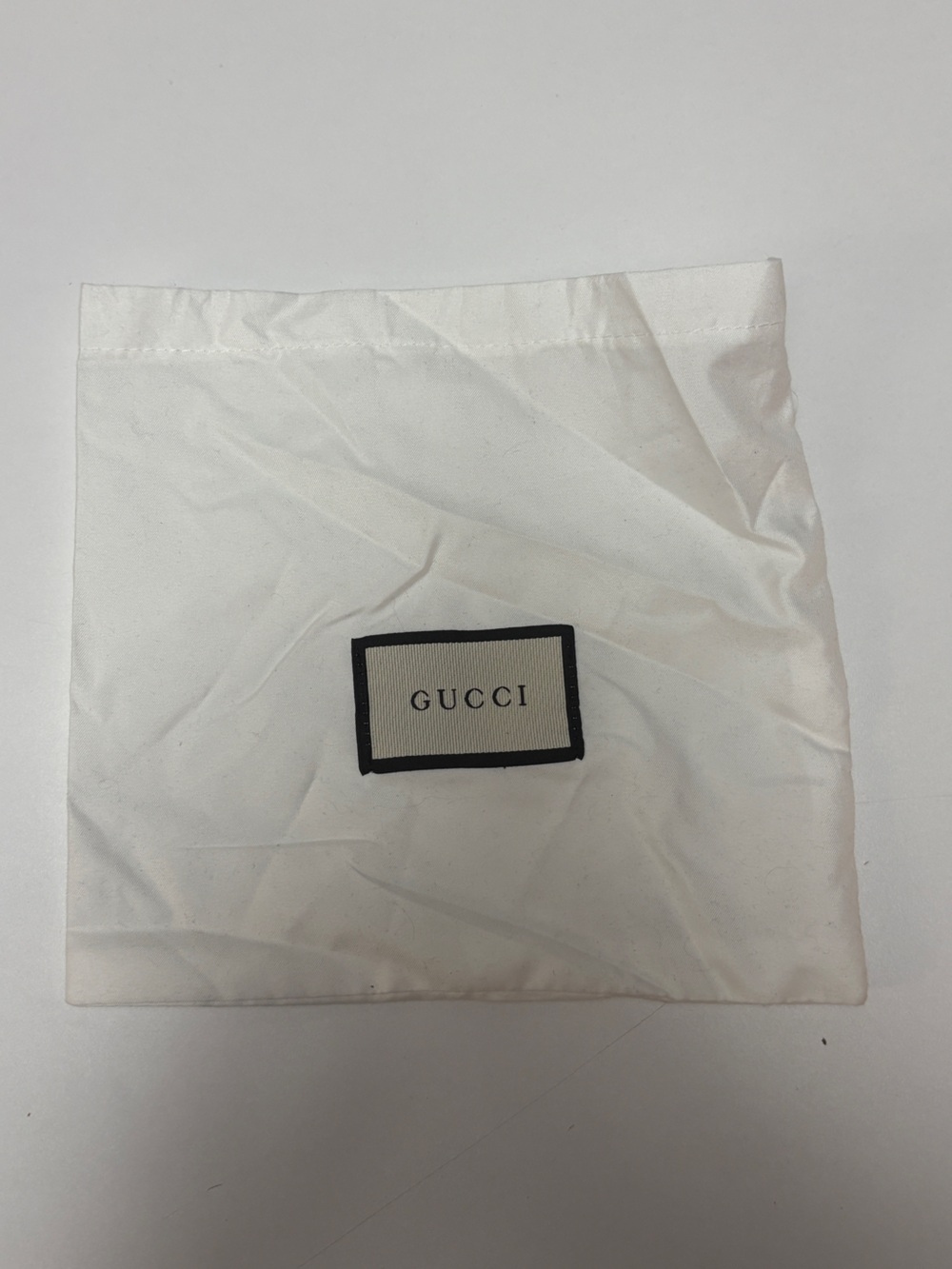 Gucci White Storage Pouch with Black Trim Label